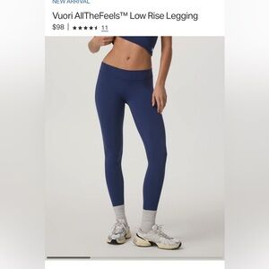 Vuori all the feels low rise Leggings blue coast XS